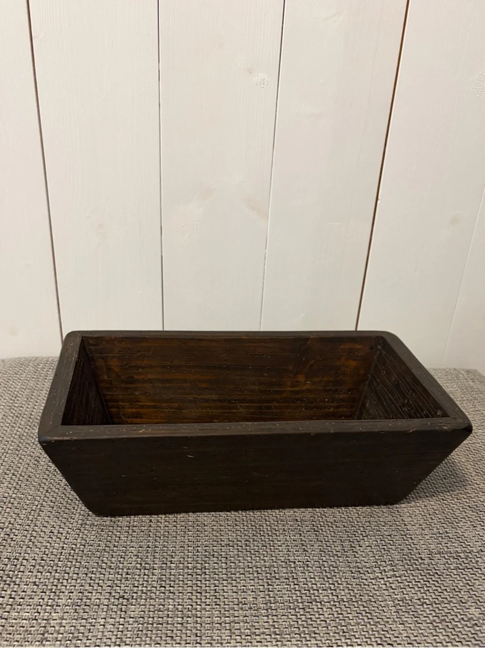 Wooden Rectangular Decorative Bowl - Dark Brown